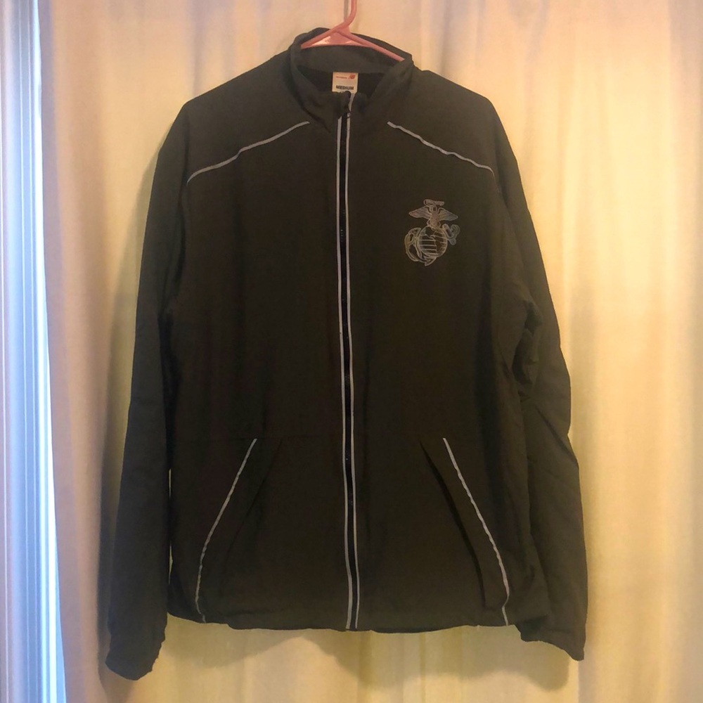 New Balance USMC Marine Corps Full Zip Running Jacket, Mens Medium Long